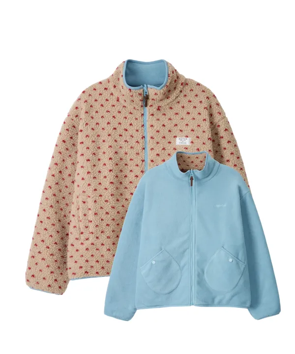 Reversible Mellow Fleece Jacket-Beige