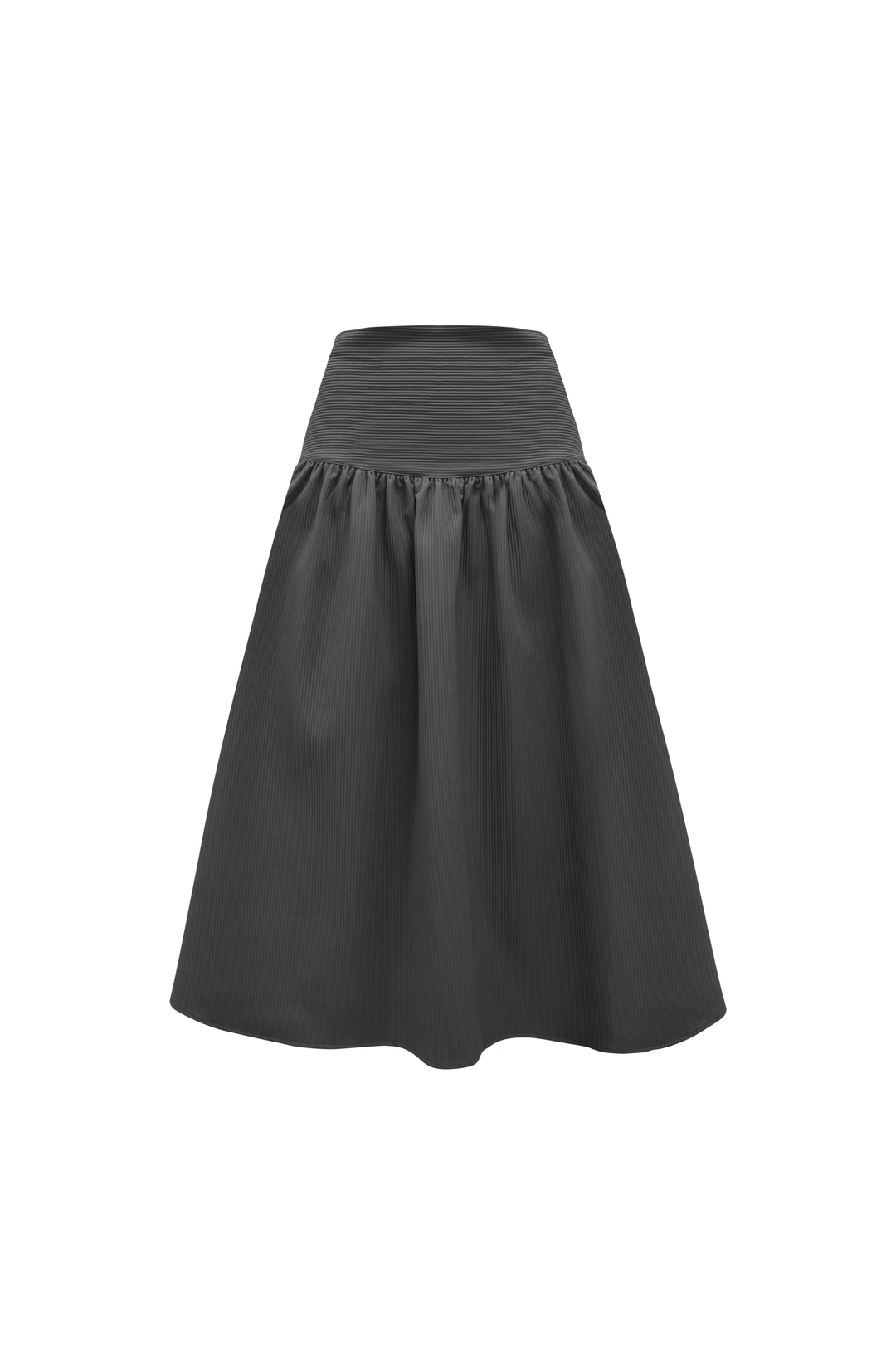 포코포스카 SHIRRED YOKE SKIRT (GRAY) 상품 이미지 1
