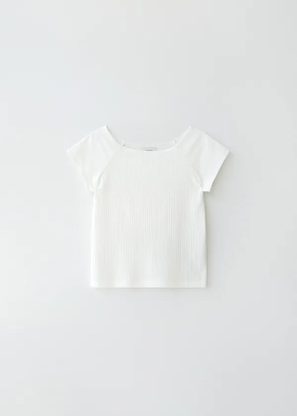 Pebble lace scoop tee (white)