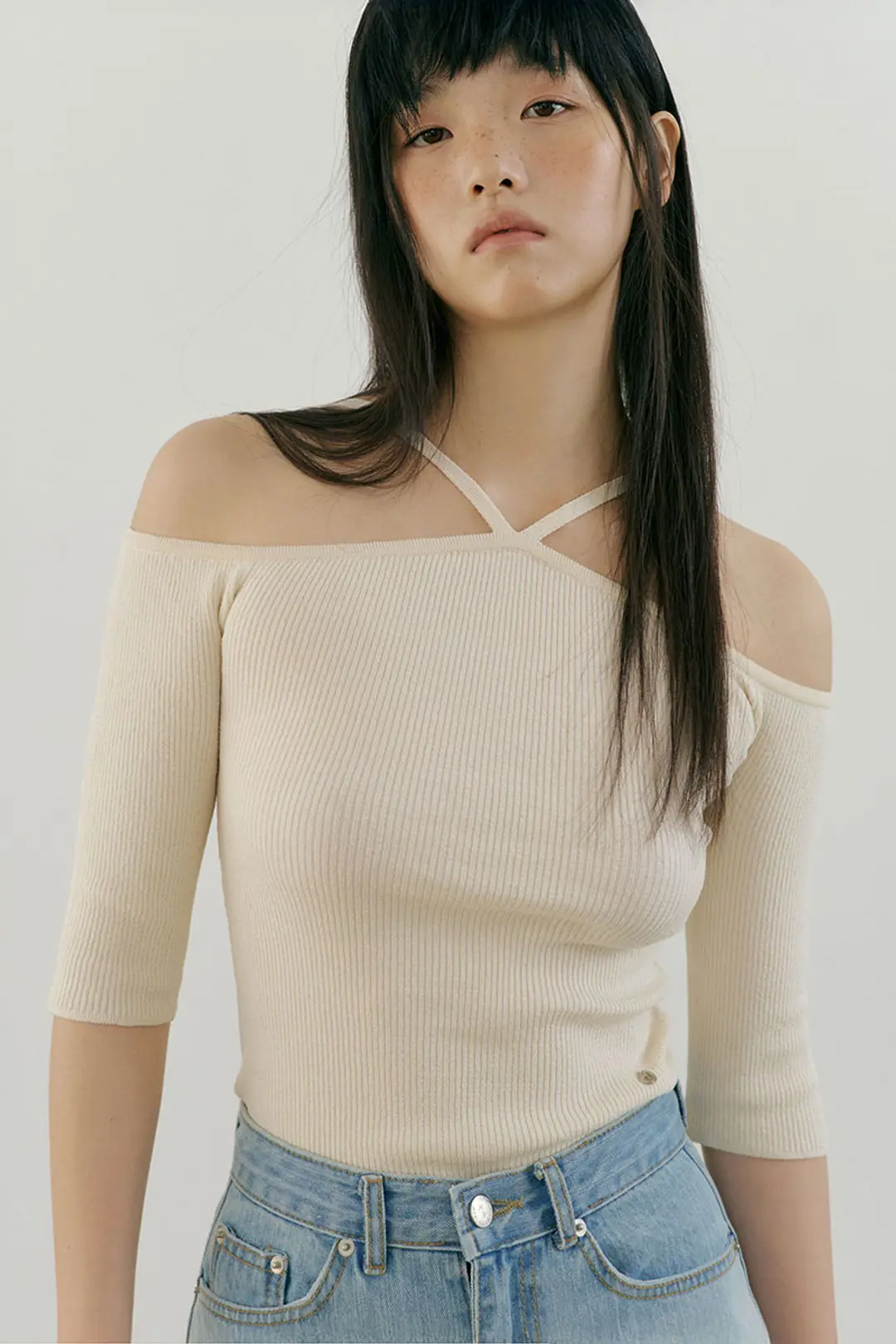 루시르주 V-Strap Knit (cream) 상품 이미지 2