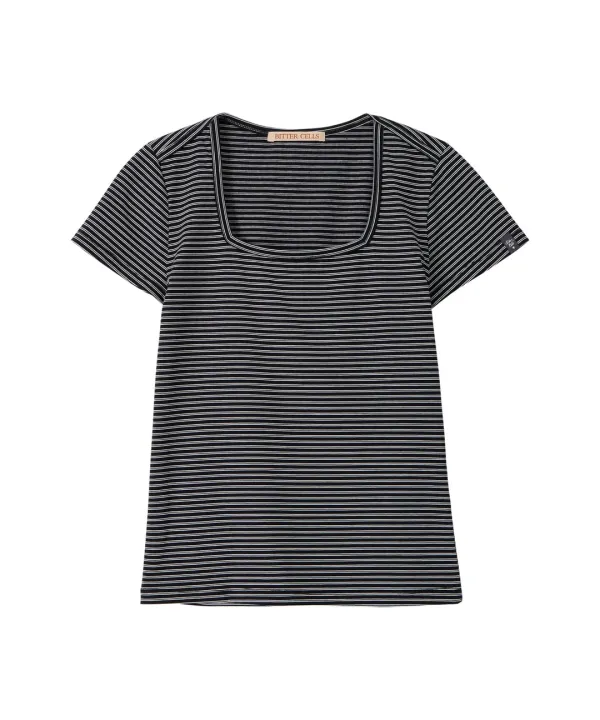 Essential ST Square Neck Tee-Black