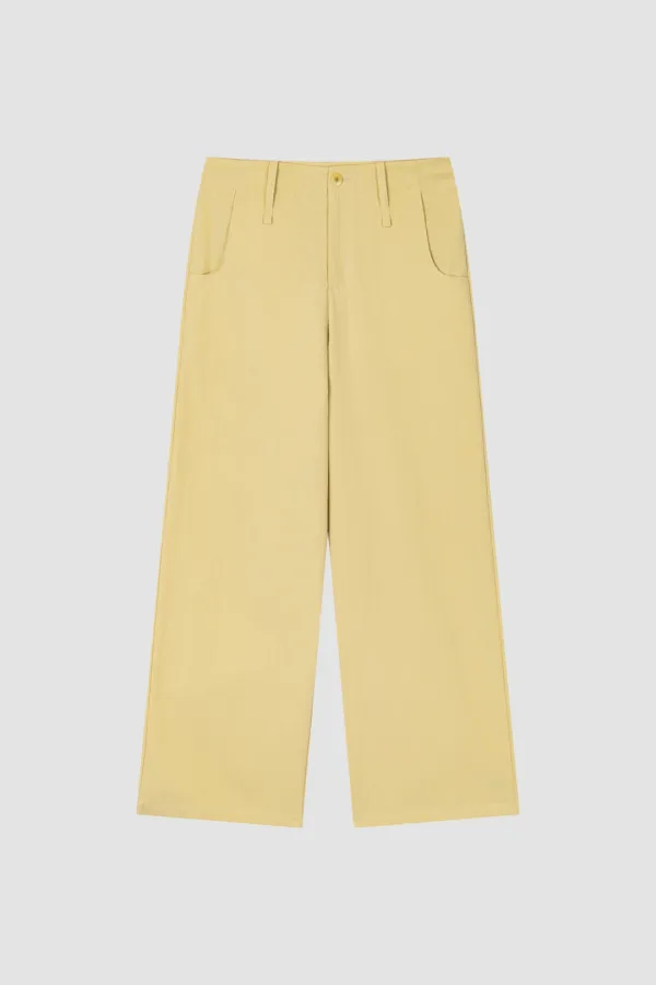 COTTON WIDE PANTS_BUTTER