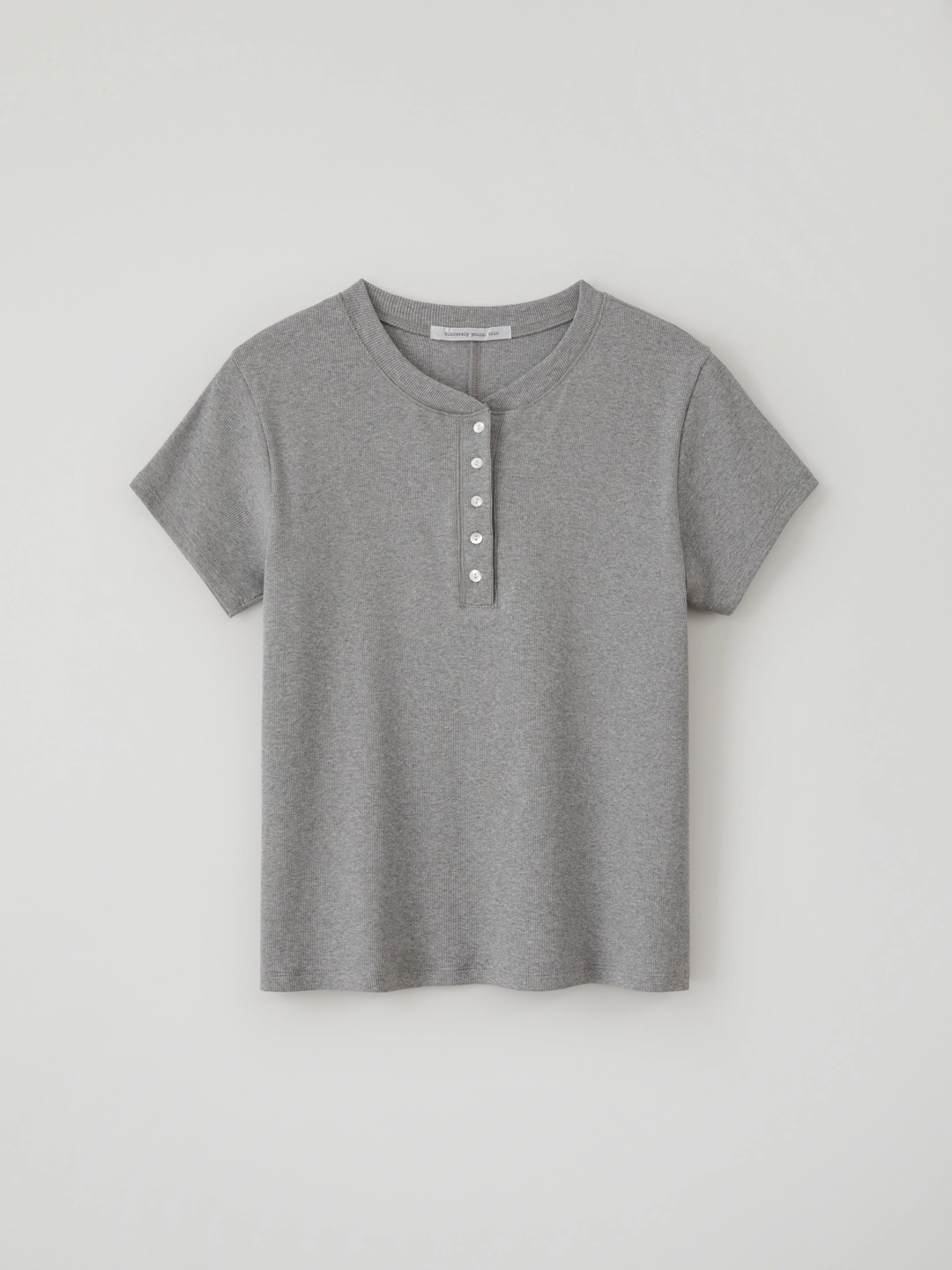 톨로 Henley Neck Button Tee(Melange Gray) 상품 이미지 1