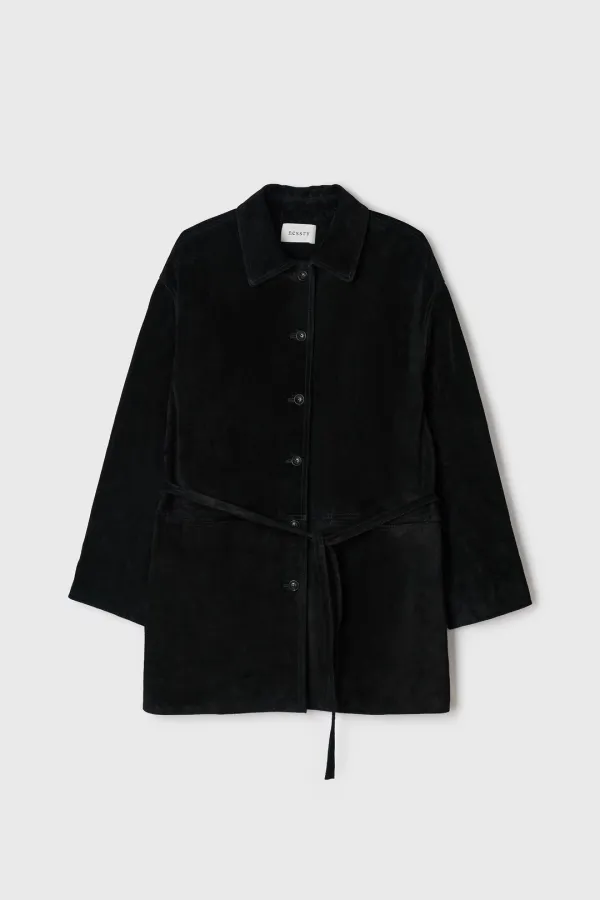 Suede Half Single Jacket (Black)