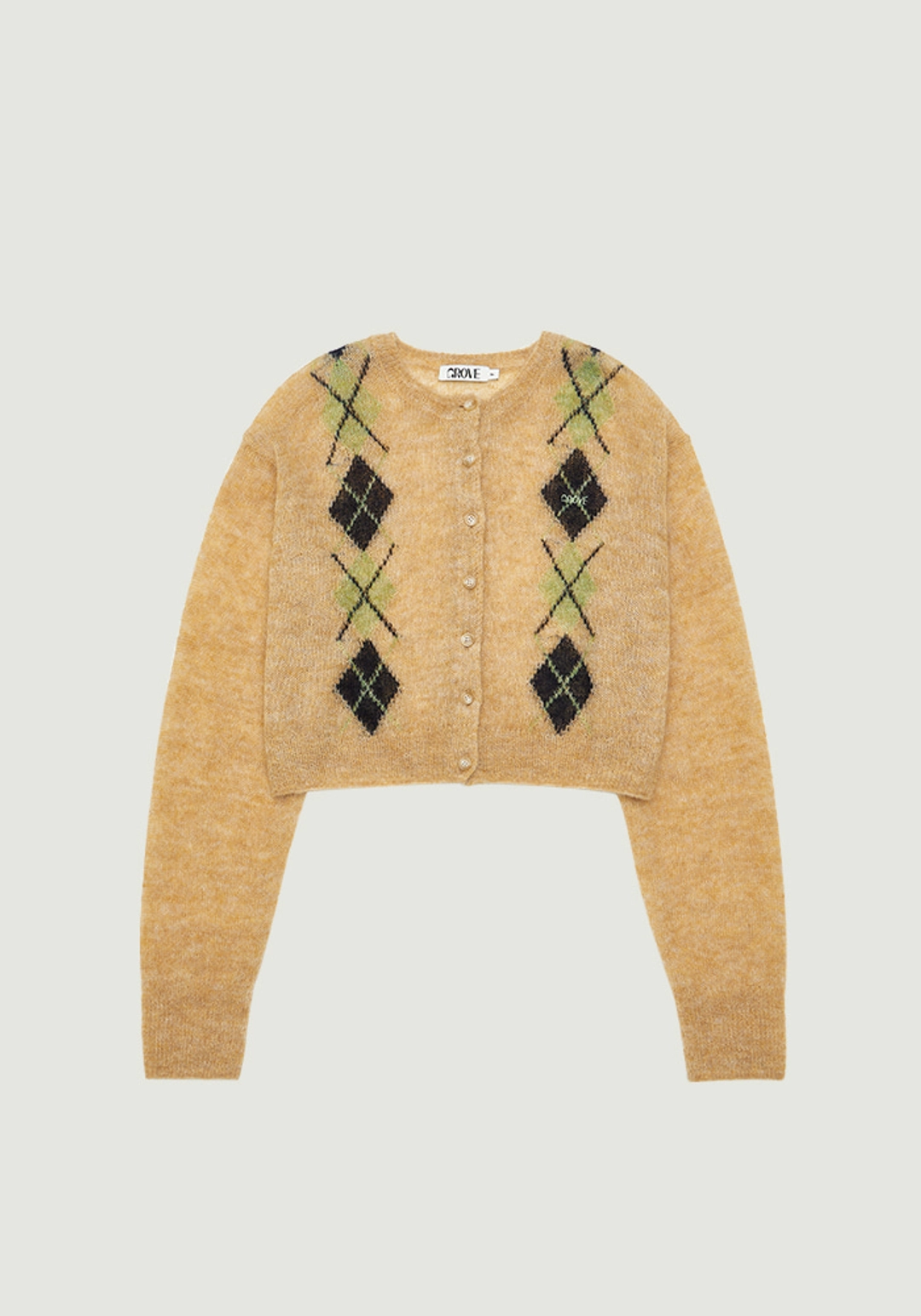 그로브 UNA ARGYLE CROP CARDIGAN 상품 이미지 3