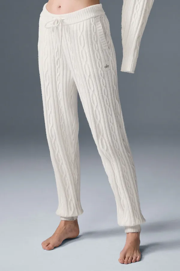 Cable Knit Winter Bliss Pant - Ivory