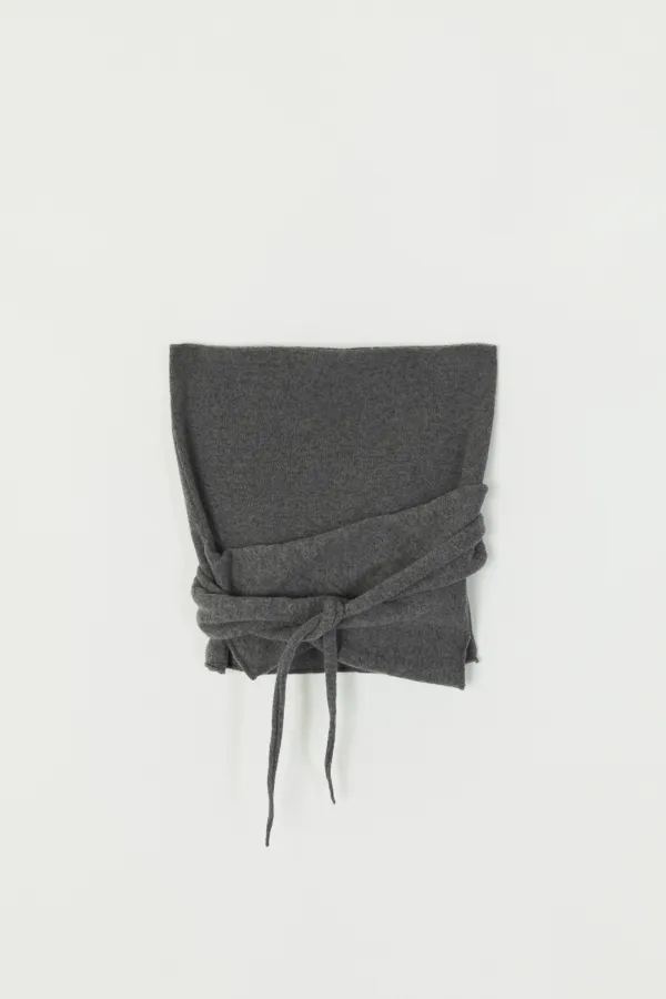 BOLIO WRAP LAYERED WOOL KNIT TOP_CHARCOAL