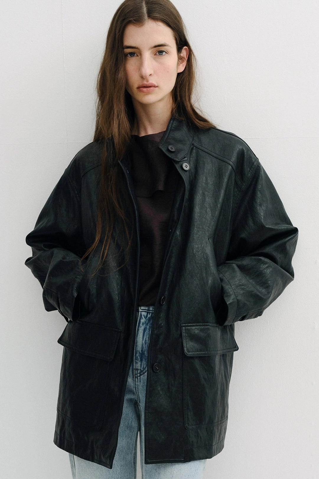 블랭크공삼 padded vintage leather half coat (black) *10/2 예약발송 상품 이미지 2