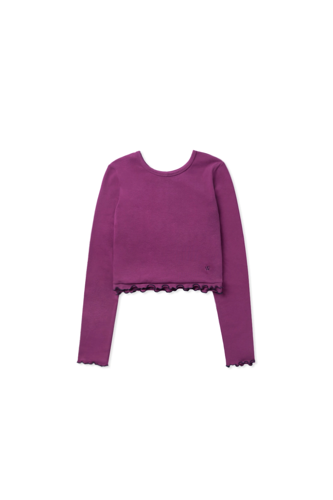 위드아웃썸머 Frill crop t-shirt_purple 상품 이미지 3