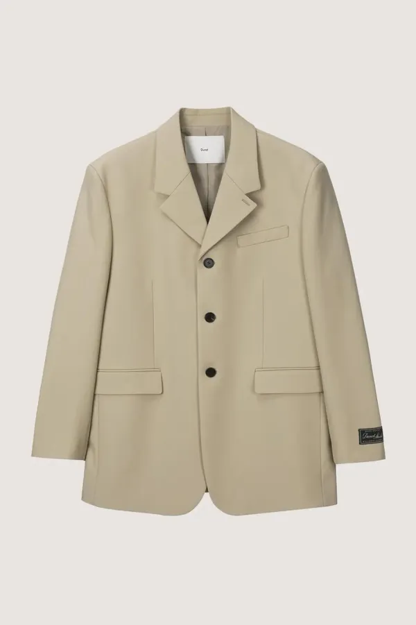 UNISEX 3 BUTTON WOOL BLAZER CAMEL BEIGE