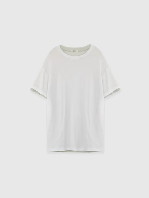 [Essential] Smooth Double-Layered Tee (Ivory-Beige)