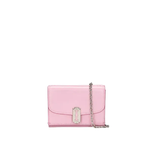[아울렛] Occam Lune Chain Folded Half Wallet (오캄 룬 체인 3단 반지갑) Bebe Pink