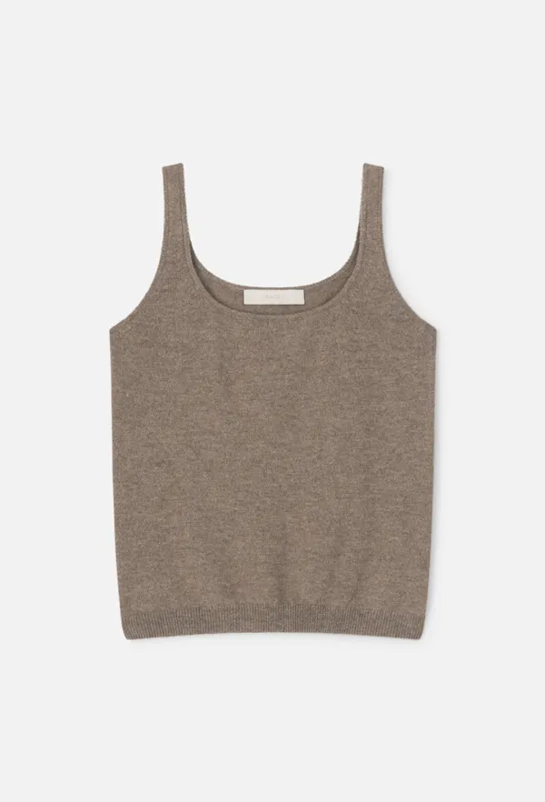 Cashmere Sleeveless Knit Top (Mocha)