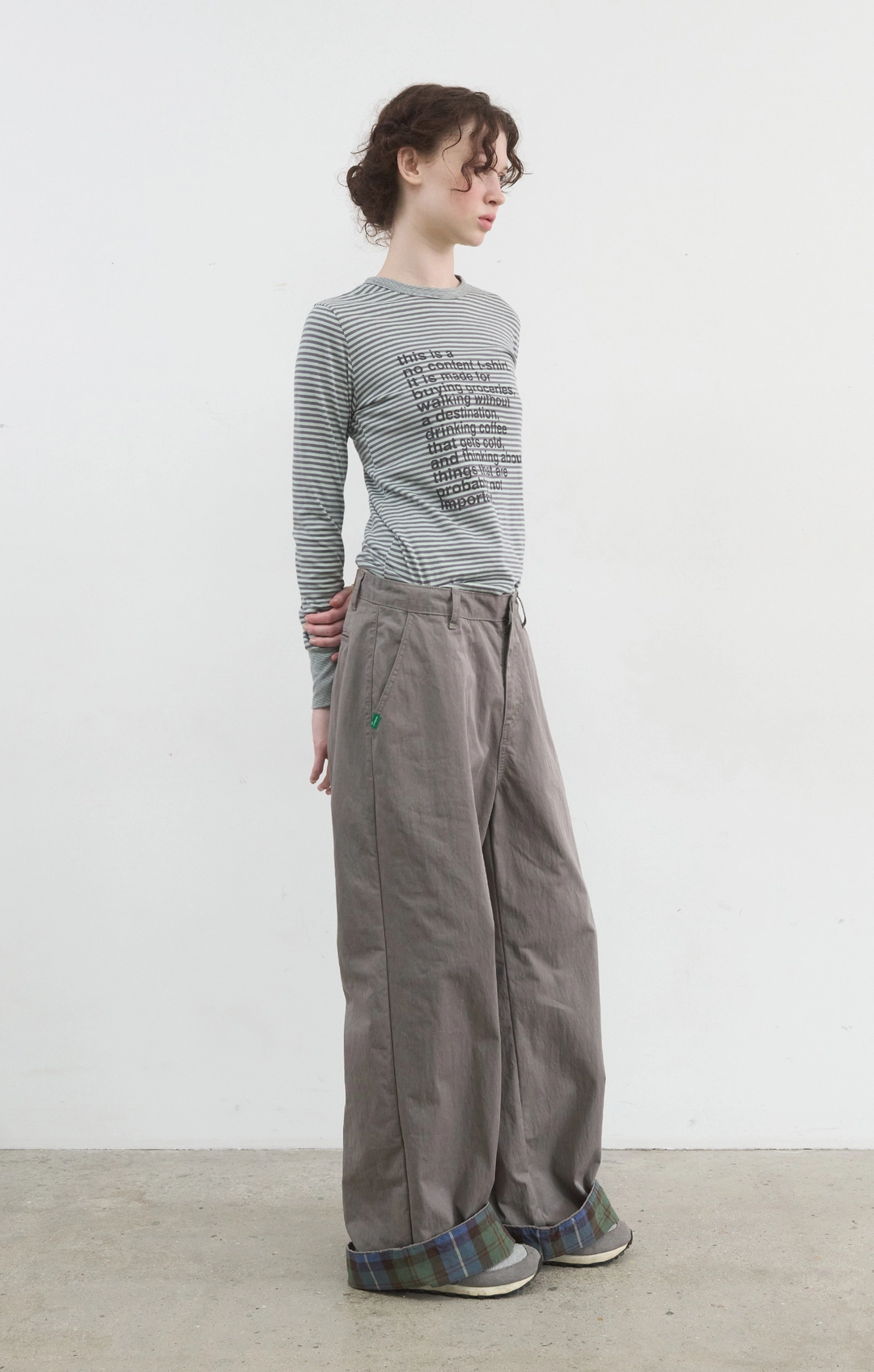 노컨텐츠 413. Check Point Pants_Stone 상품 이미지 1