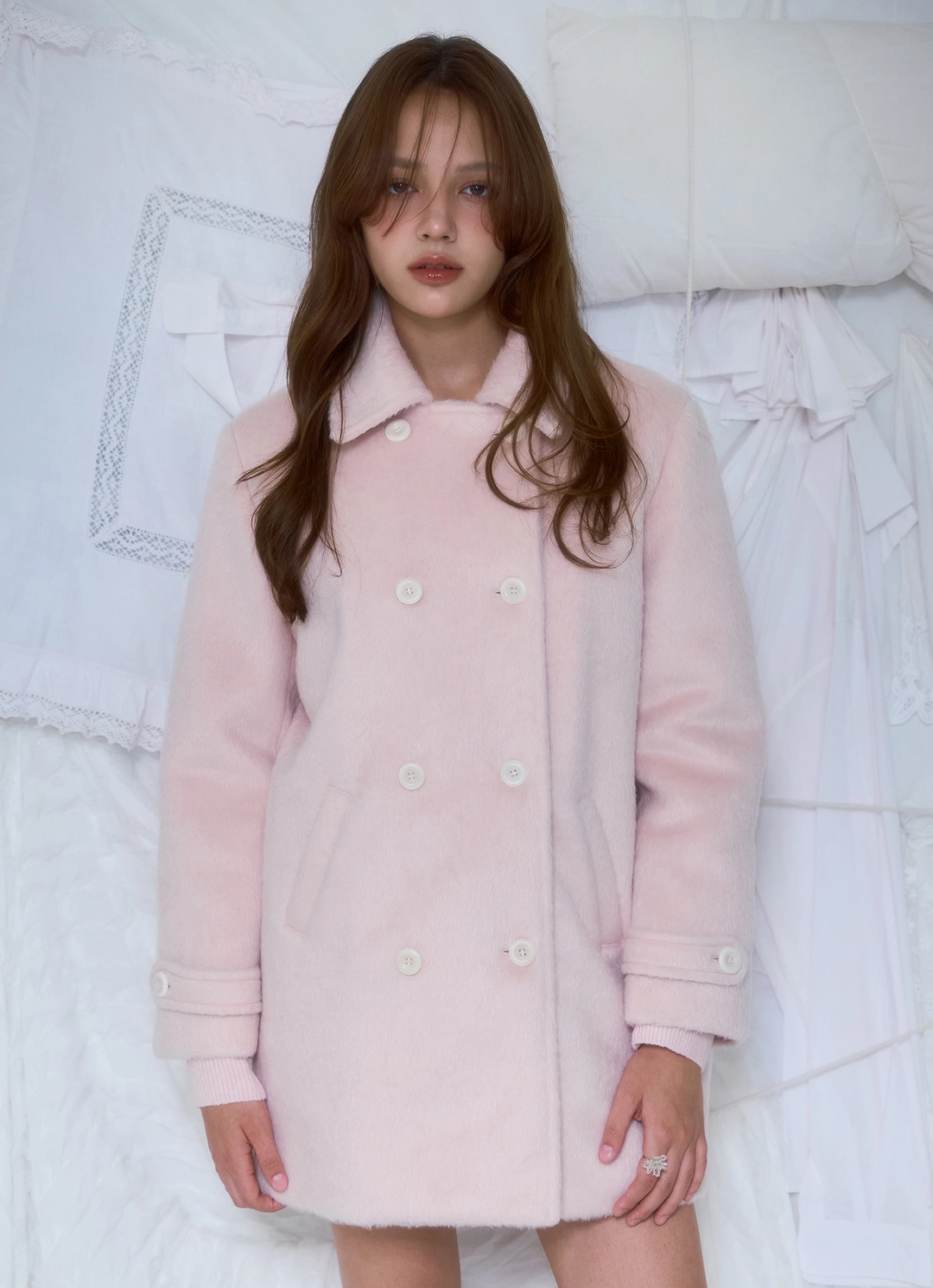 로제프란츠 Two-button Wool Half Coat [Pink] 상품 이미지 2