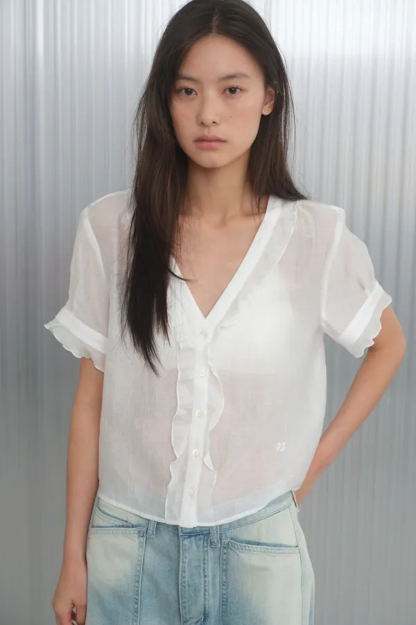 MIST FRILL BLOUSE_white