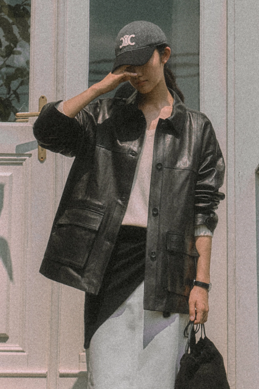세이지먼트 AXIS LAMSKIN LEATHER JACKET_BLACK 상품 이미지 1