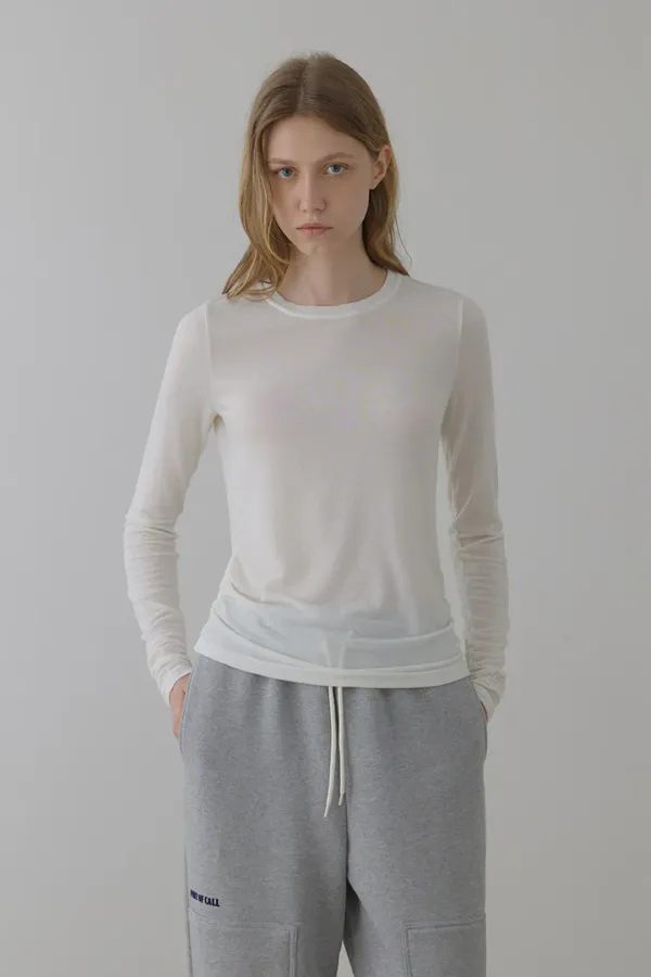 [6차]shirring long sleeve top_ivory