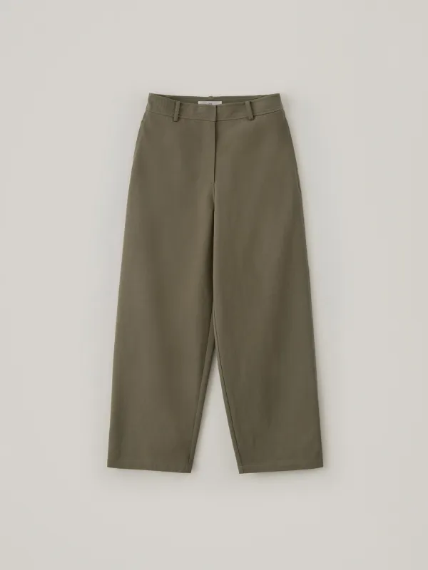 Camo Cotton Wide Pants - Dark Beige