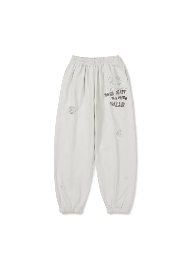 PRINTED SWEATPANTS (LIGHT BEIGE)