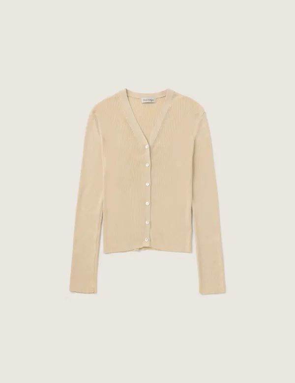 Jazz Silk Cardigan (Light Beige)