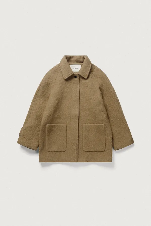WOOL & ALPACA HALF COAT [BEIGE]