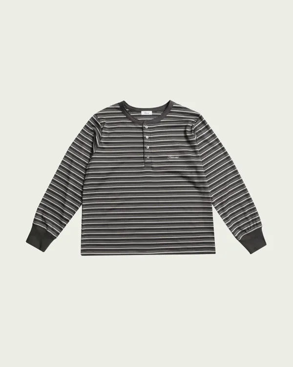 (2차) Dylan Long Sleeve Tee - Black Striped
