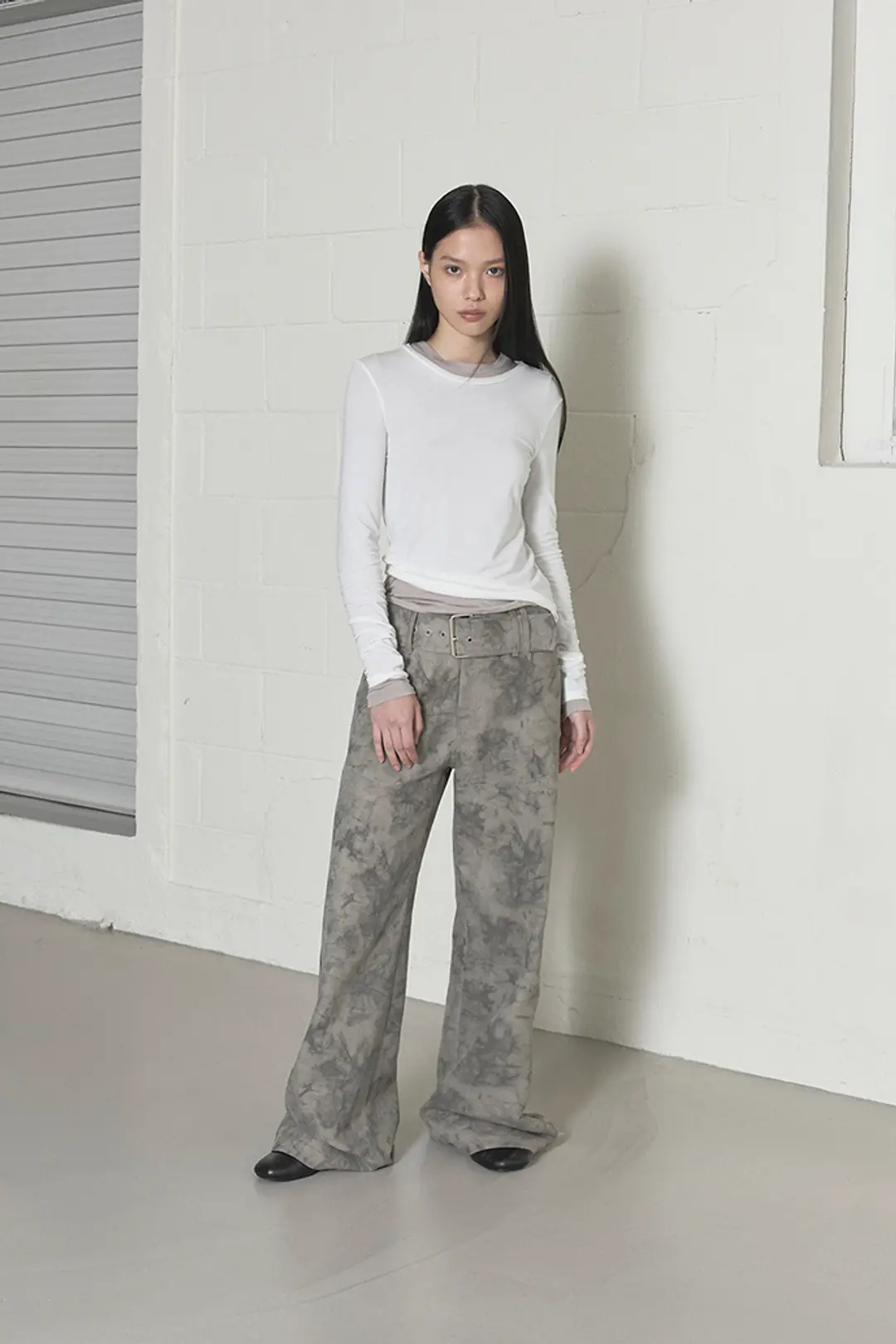 오데스 [1st Restcok] JARQUARD BELT TROUSERS - BEIGE 상품 이미지 2