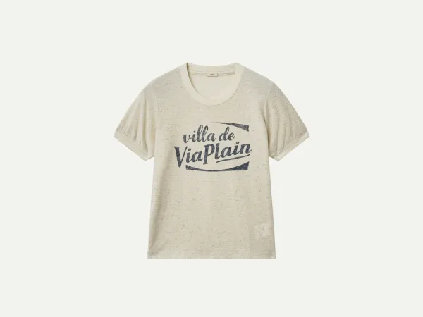 Via Logo stripe T-shirts (Ivory stripe)