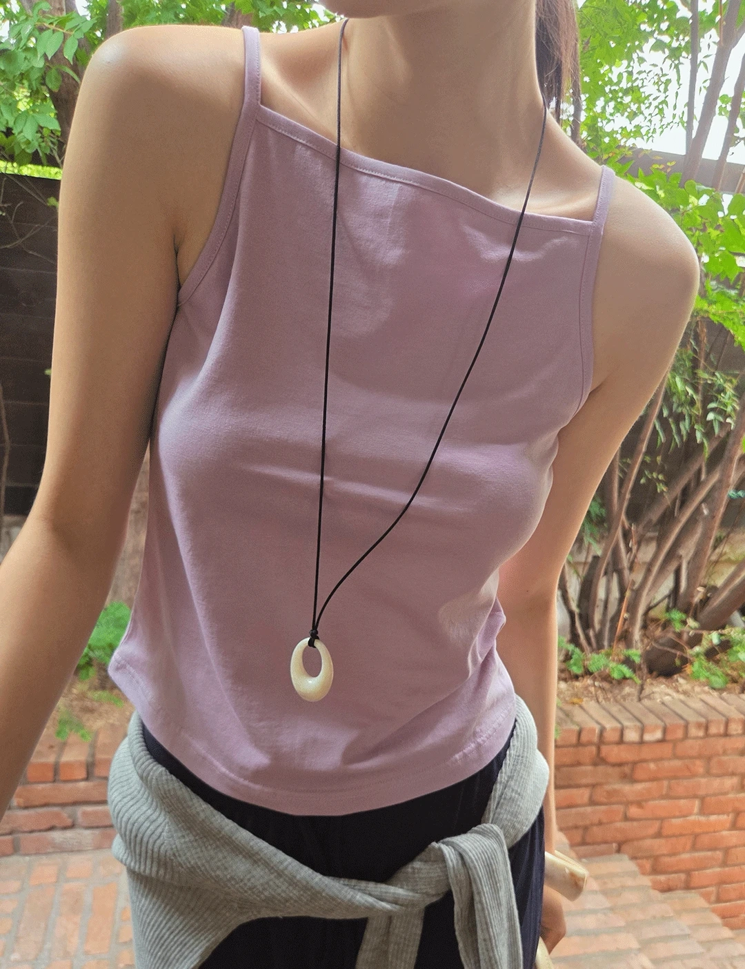 에뜨리브 Homaika Oval Pendant Necklace(Ivory) 상품 이미지 2