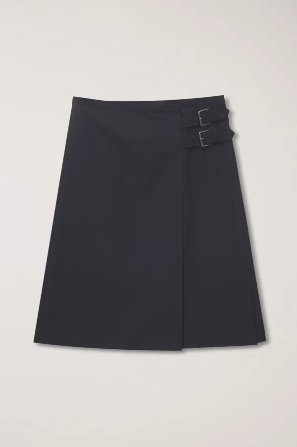 PLEATS MIDI SKIRT BLACK_UDSK6A203BK