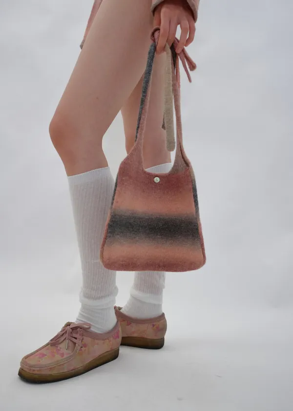 Ribbon Knit Tote Bag_Brown, Grey