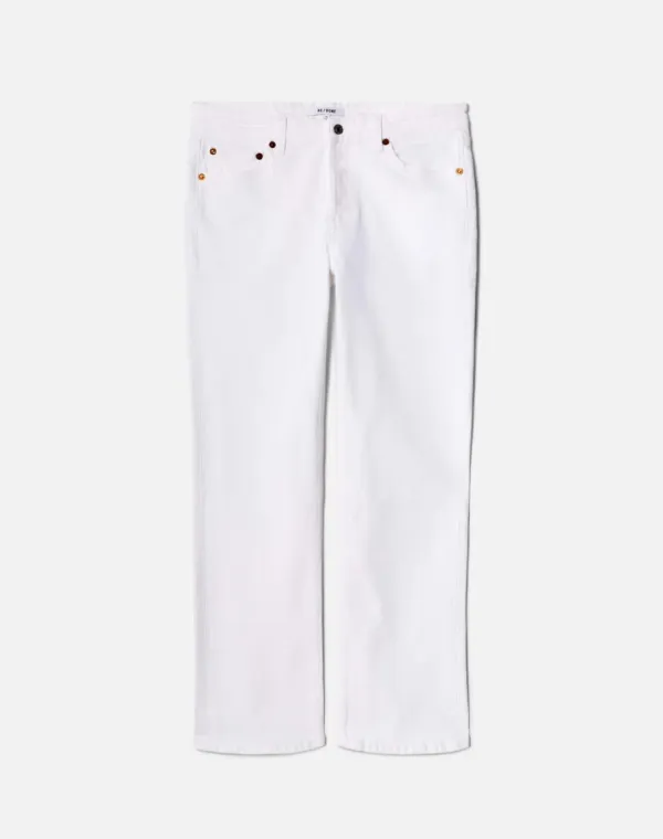 Comfort Stretch Slim Straight Crop - White