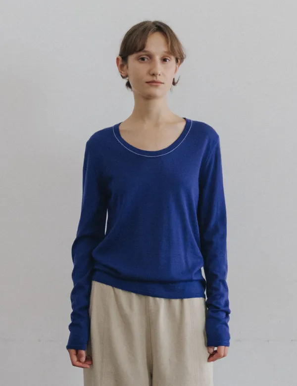 Line Wool Knit (Cobalt Blue)