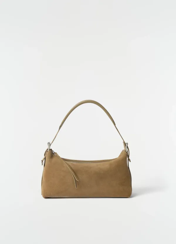 BELTED BAGUETTE BAG IN SUEDE LEATHER