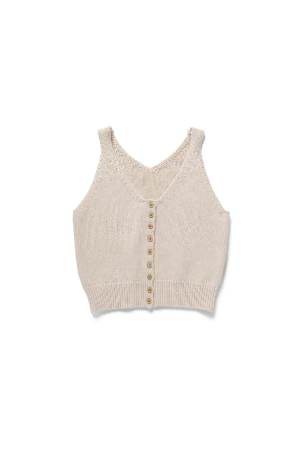 Nuts sleeveless knit_beige