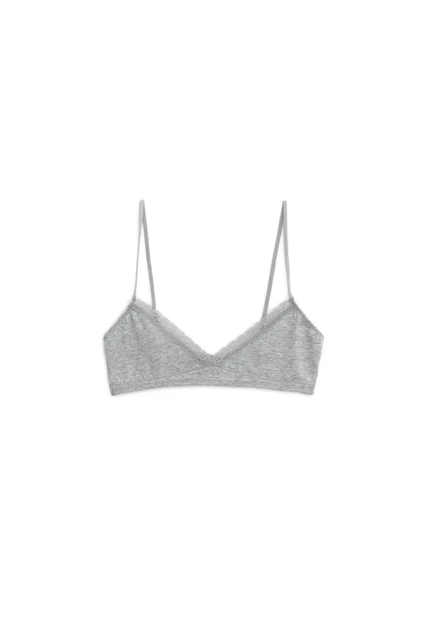SOFT LACE BRALETTE, MELANGE GRAY