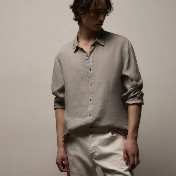 Lightweight Linen Shirt - Fog Pigment