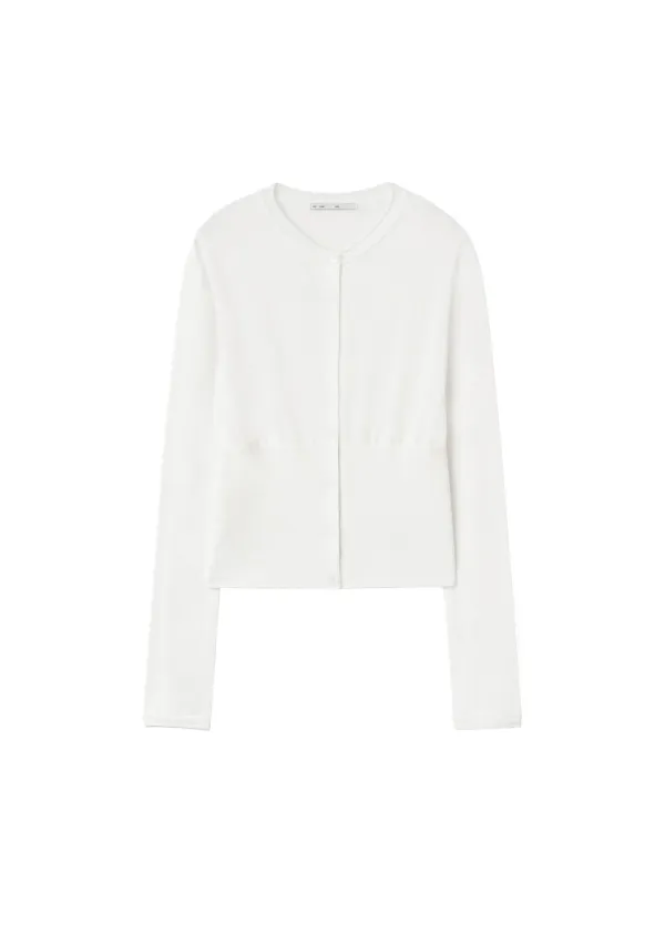 TRIM DETAIL SLIM CARDIGAN, IVORY - bohemseo