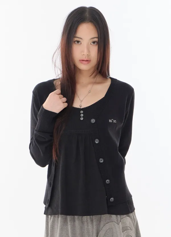 SOFTY BASIC CARDIGAN / BLACK