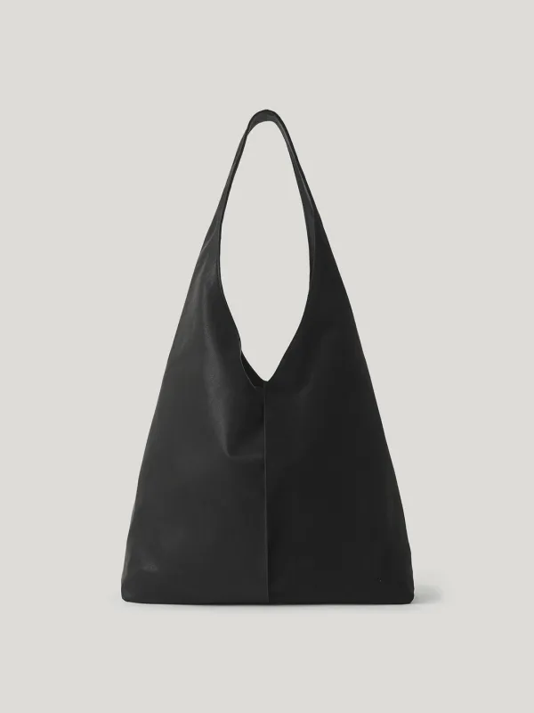 라인 스웨이드 호보백 Line Suede Hobo Bag_Black
