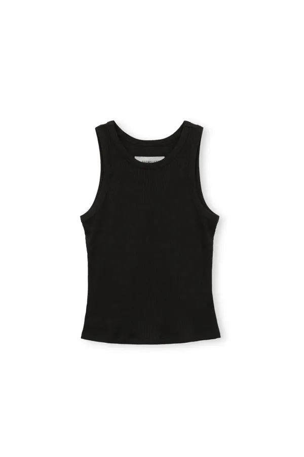 W Sleeveless Top, Black
