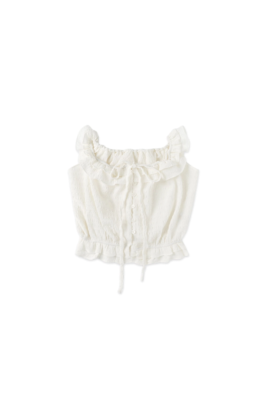 위드아웃썸머 Pure frill blouse_ivory 상품 이미지 1