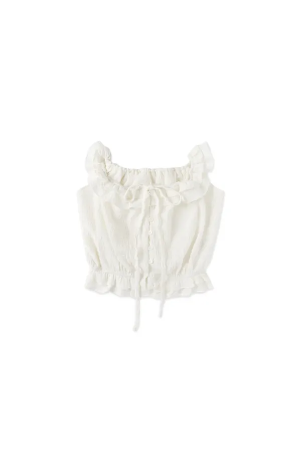 Pure frill blouse_ivory