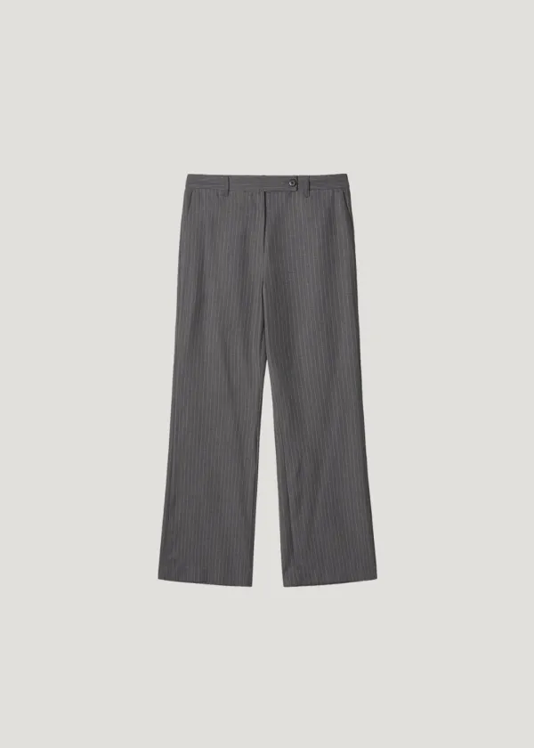 Pinstripe Wide Slacks_Charcoal