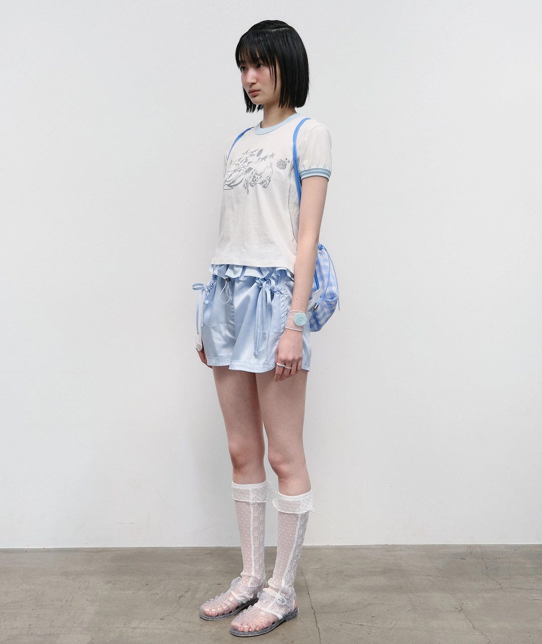 타입서비스 Shiny Ruffled Shorts [Sky Blue] 상품 이미지 2