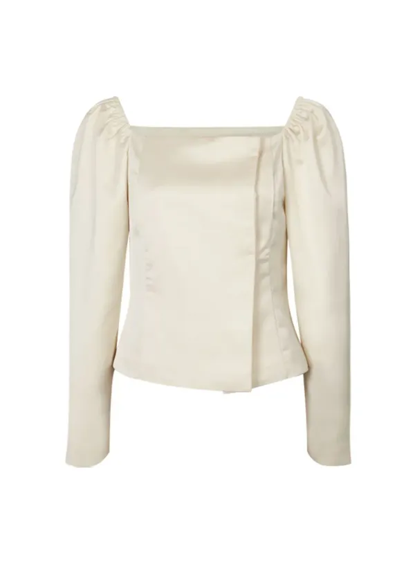 Glow Square Neck Blouse (Cream)