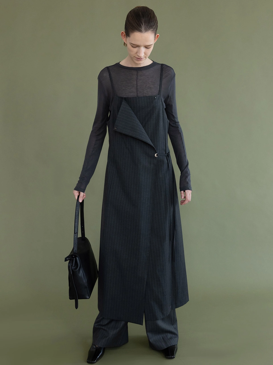 루에브르 Asymetric Placket Sleeveless Dress SW6XO815-GW 상품 이미지 2
