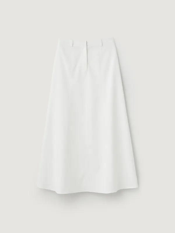 Cutting line flare skirt - White