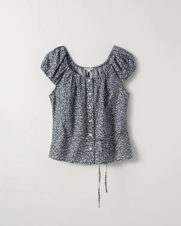 Lia Floral Puff Blouse